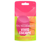 REAL TECHNIQUES-VIVID ESCAPE XL + MINI MILAGRO COMPLEXÃO ESPONJA CASE 4 pcs.-DrShampoo - Perfumaria e Cosmética